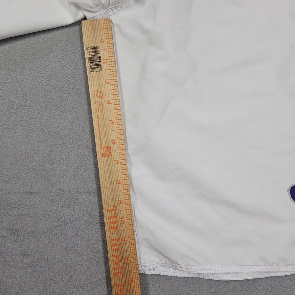 Vintage Quiksilver Board Shorts Mens Size 36 White Graphic Surf Swim Trunks Y2K